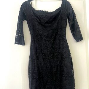 Black lace mini dress